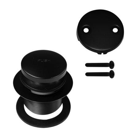 WESTBRASS Tip Toe Tub Trim Set W/ Two-Hole Overflow Faceplate in Flat Black D93-2-62